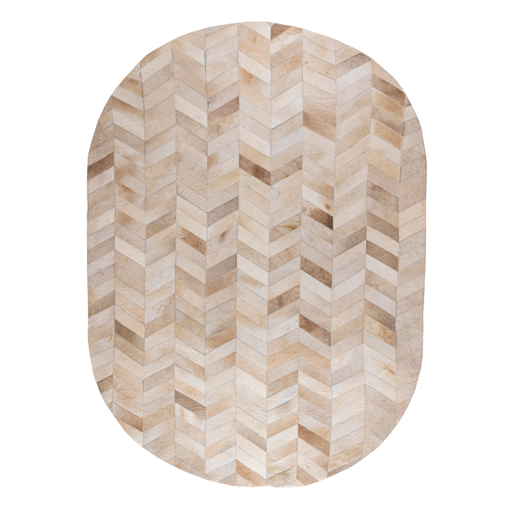 Ovalen Vloerkleed Joanne Koeienhuid Beige