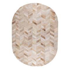 Ovalen Vloerkleed Joanne Koeienhuid Beige