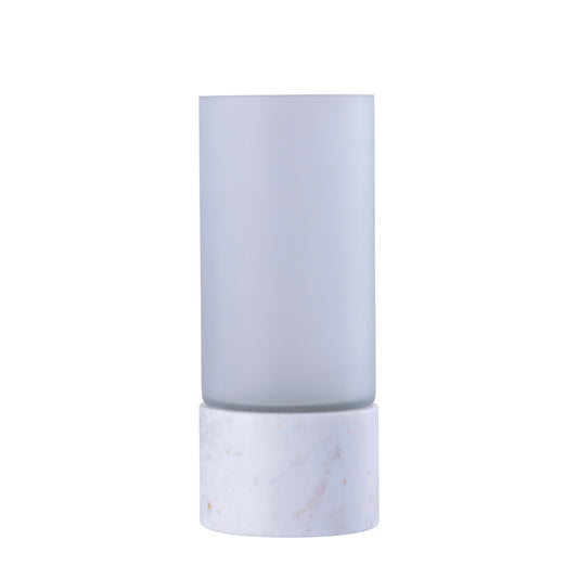 Windlicht Conree wit marmer/glas