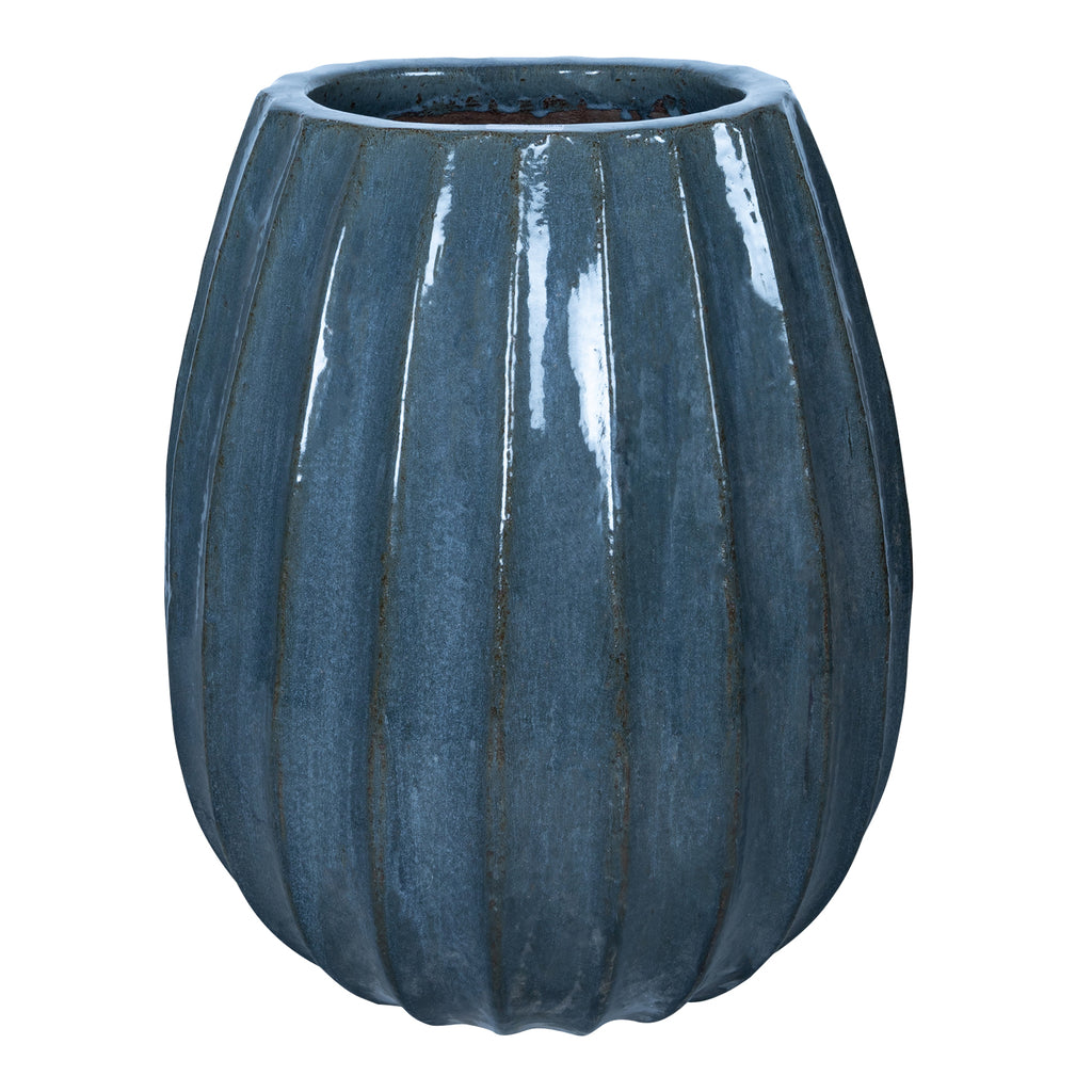Blauw keramische bloempot Lionne S