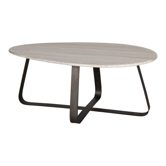 Salontafel Muka Marmer/Metaal grijs/wit