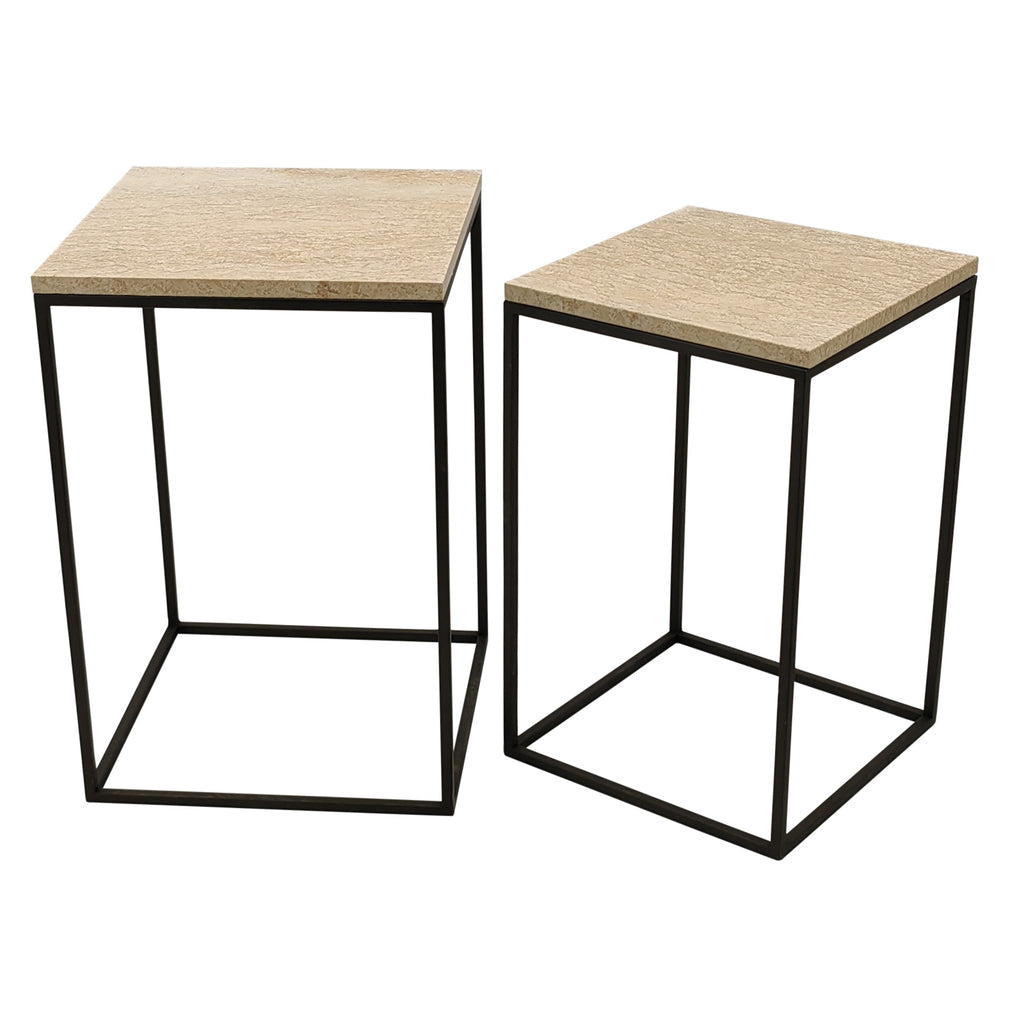 Beige Bijzettafelset Volos