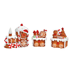 3-delige gingerbread Kersttrein 5,5x26,5x10,5 cm