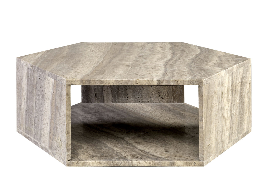 Hexx Salontafel Grijs Travertin