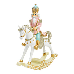 Hobbelpaard decoratie in pasteltinten 8x22x29 cm