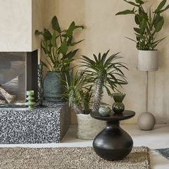 bijzettafel zwart rond