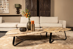 Salontafel Deeba Versteend Hout 95x85x36 cm 