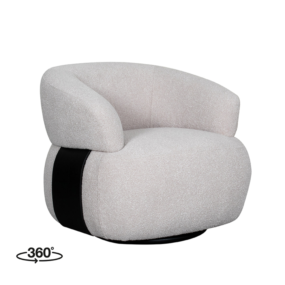 Draaistoel Valenza Naturel Bouclé