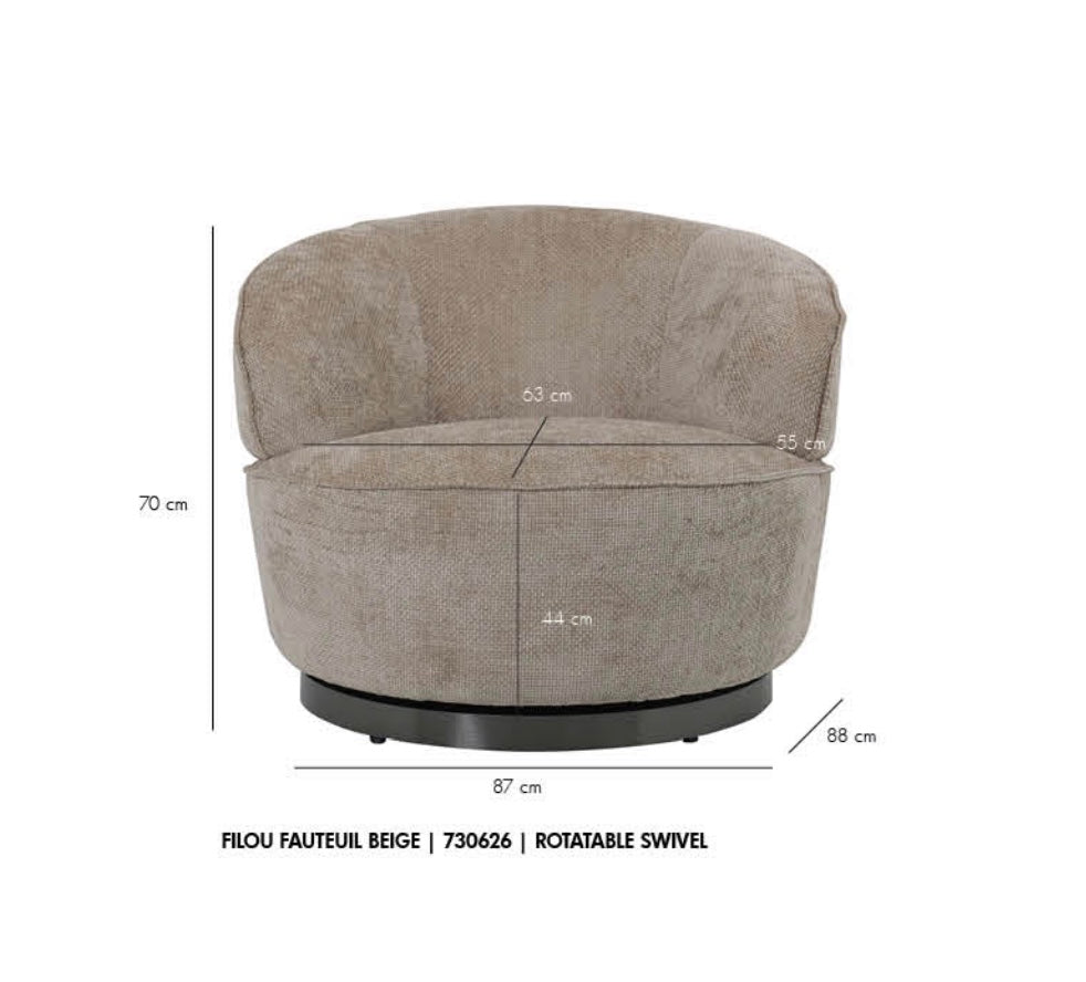 Donkerbruine Draaifauteuil Filou