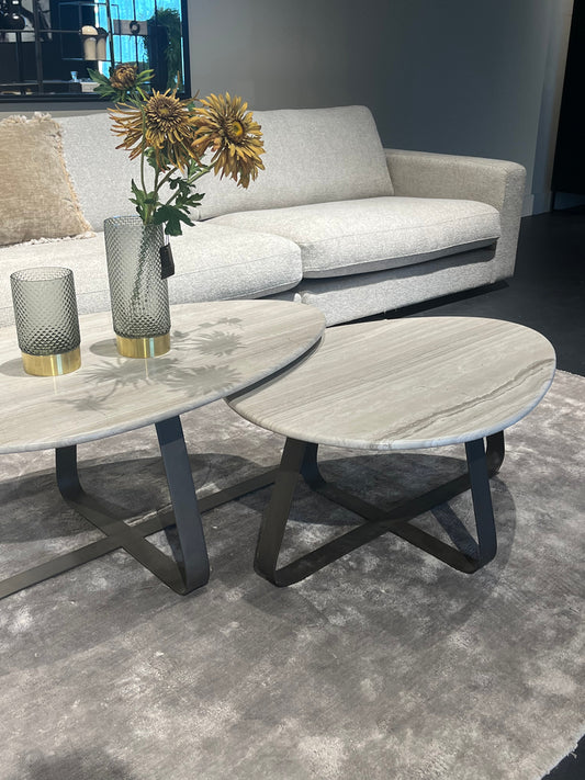 Salontafel Muka Marmer/Metaal grijs/wit