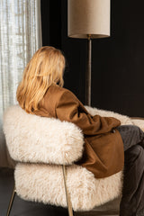 Fauteuil HAIR crème 74x85x78.5 cm met metalen onderstel