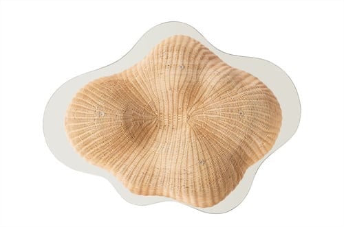 rotan tafel met glazen blad