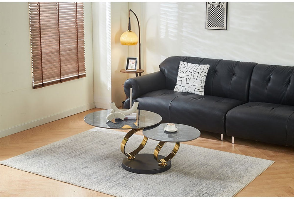 ronde zwarte salontafel