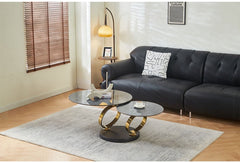 ronde zwarte salontafel