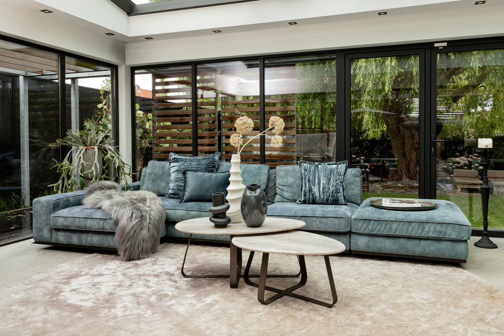 Salontafel Muka Marmer/Metaal grijs/wit