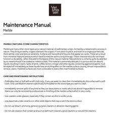Datasheet marmer onderhoudsinstructies