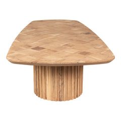Houten salontafel Fieron Bruin met dubbel ronde poot