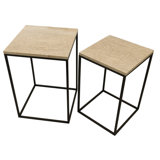 Beige Bijzettafelset Volos