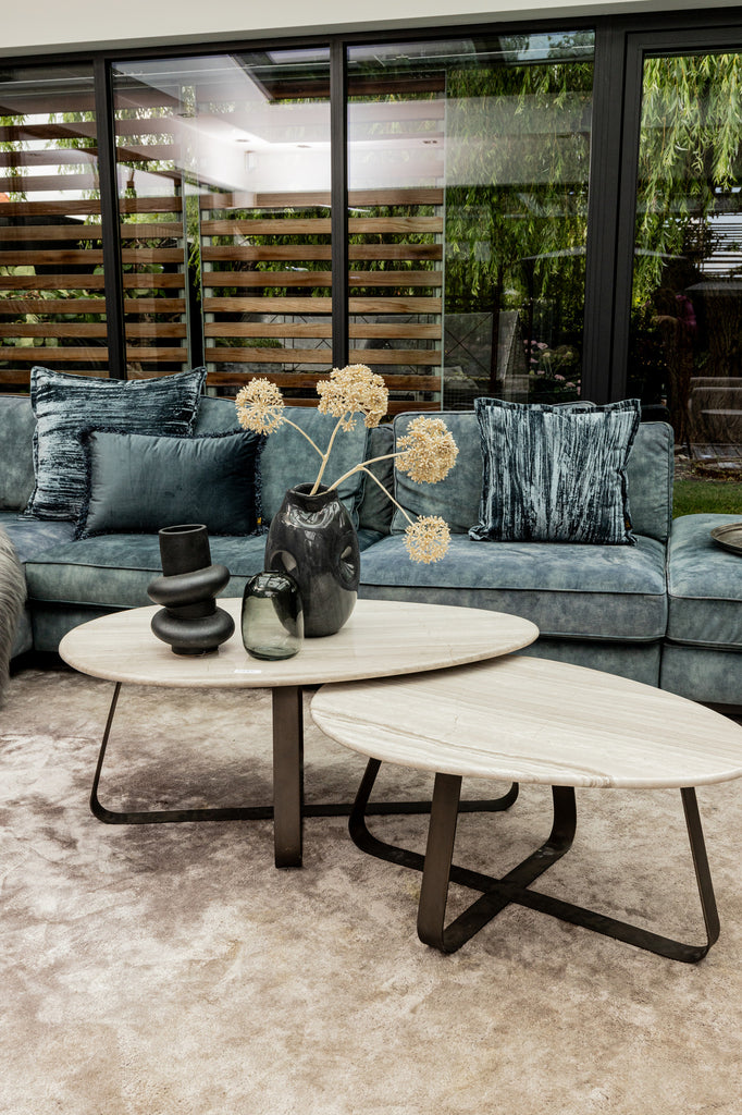 Salontafel Muka Marmer/Metaal grijs/wit