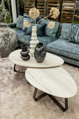 Salontafel Muka Marmer/Metaal grijs/wit