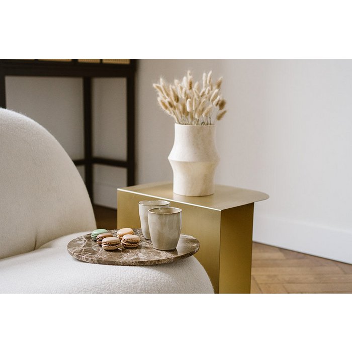 Marmer dienblad bruin