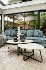 Salontafel Muka Marmer/Metaal grijs/wit