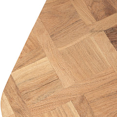 Houten salontafel Fieron Bruin met dubbel ronde poot