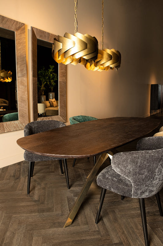 Houten Eettafel Alore Bruin/Goud