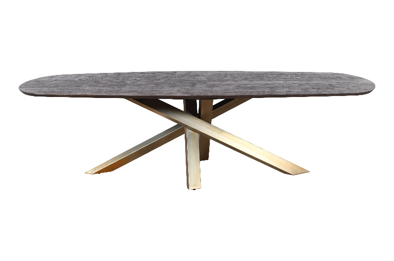 Houten Eettafel Alore Bruin/Goud
