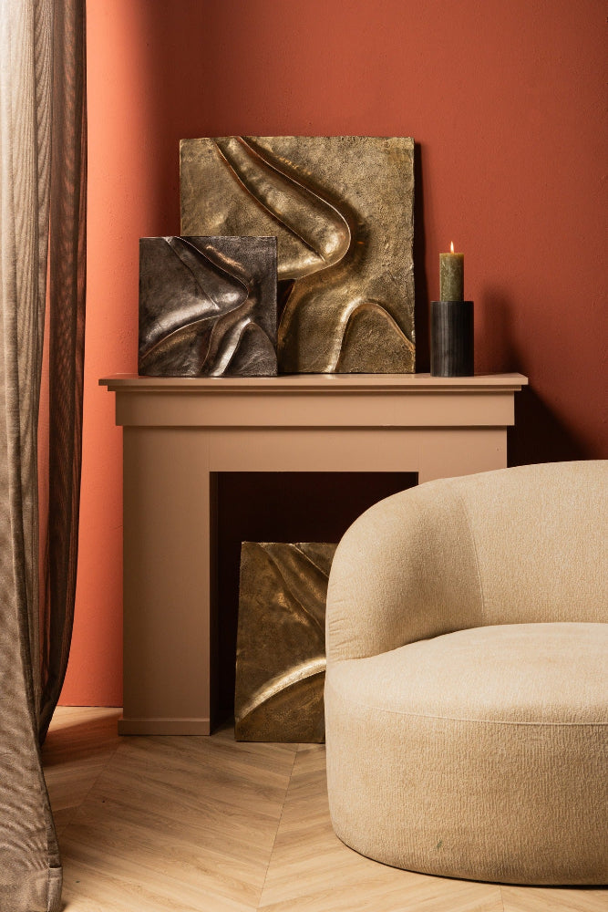 Aluminium wandpaneel Gihan Goud 70x70 cm