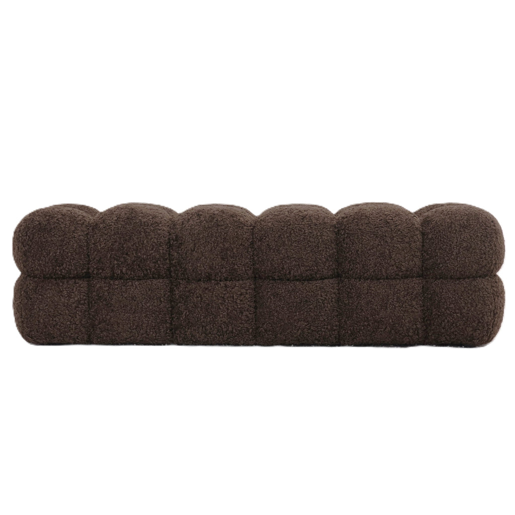 Donkerbruin teddy bankje