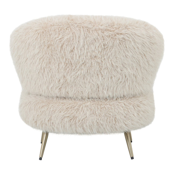 fauteuil met langharige bekleding