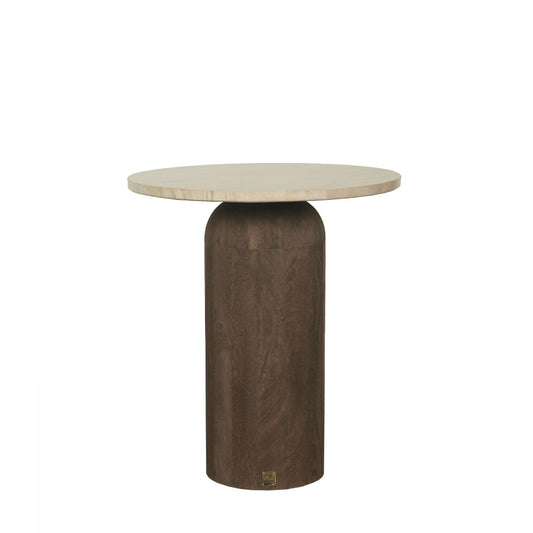 Houten bijzettafel Liora met marmeren blad