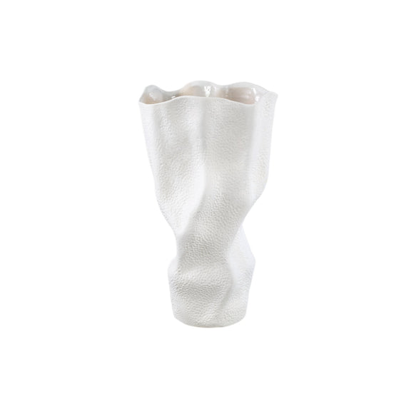 Witte vaas Violettee met stippen patroon 46 cm
