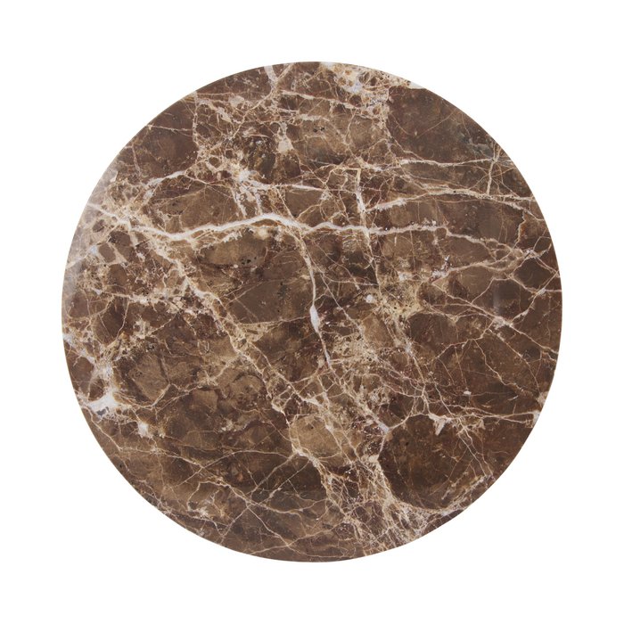 Marmer dienblad rond bruin