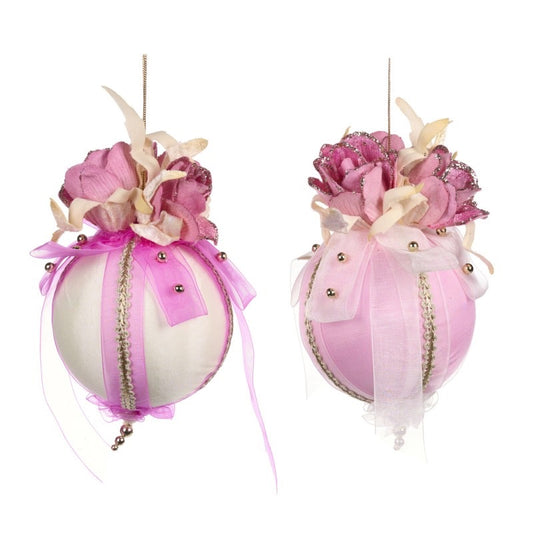Fabric flower on ball