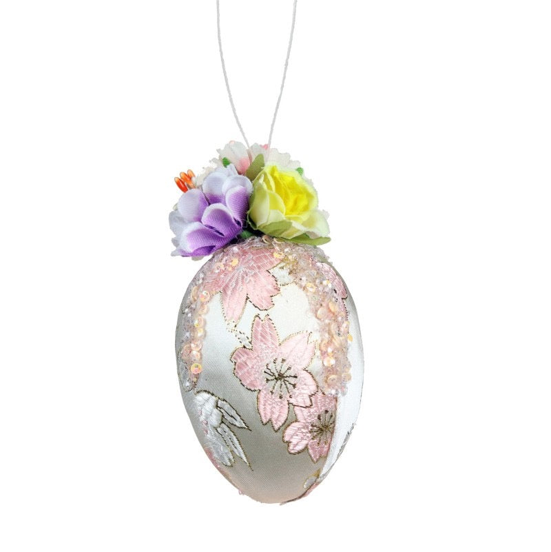 Floral Egg Paars/Geel 10 cm