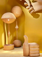 Rotan vloerlamp