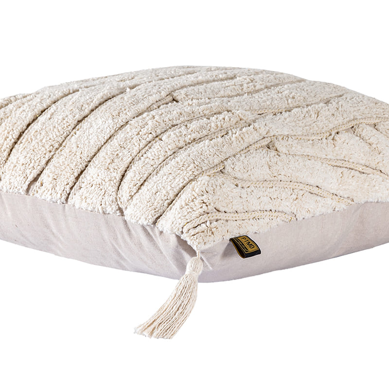 Beige sierkussen Zalie 60x60cm