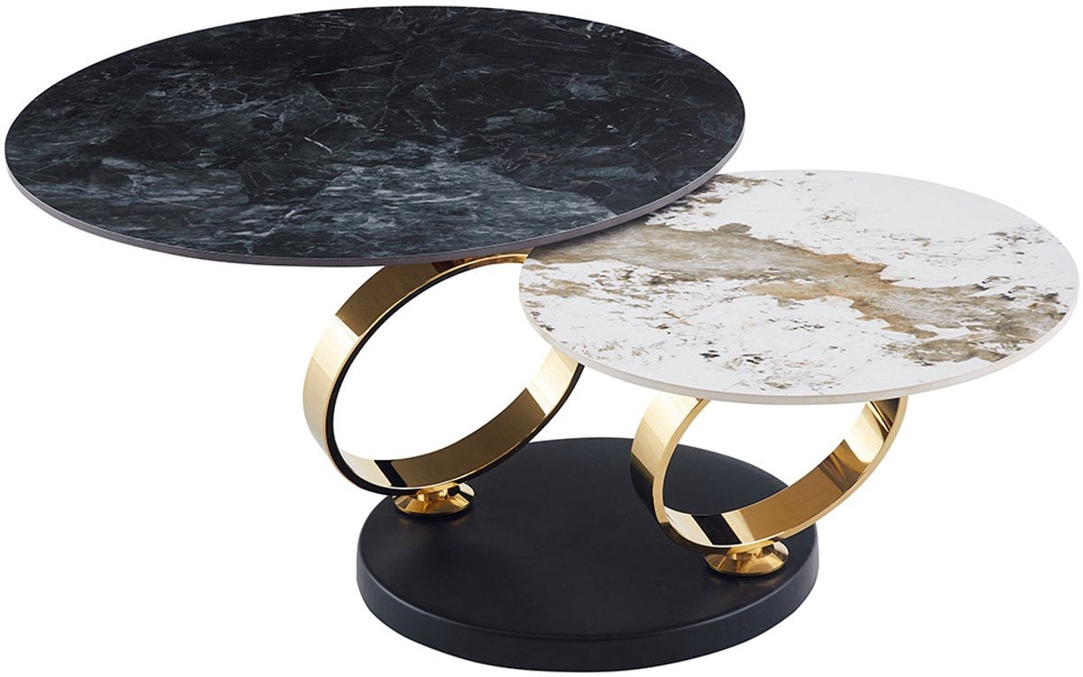 Uitdraaibare salontafel Liverno marmerlook