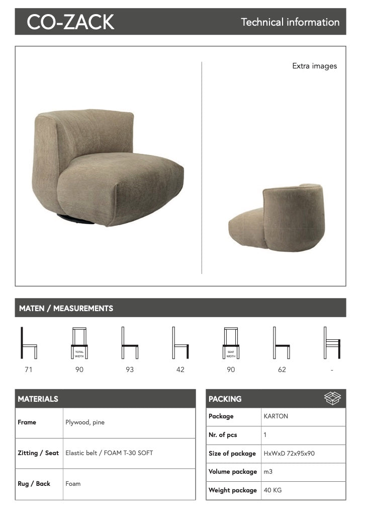 Draaifauteuil Co-Zack