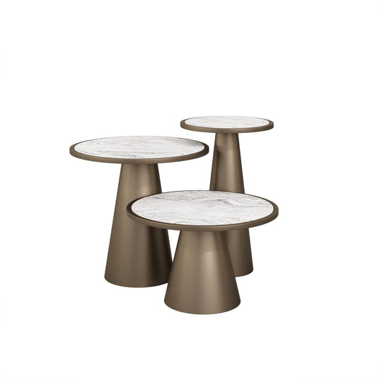 Salontafel Genus marmer/metaal in drie formaten