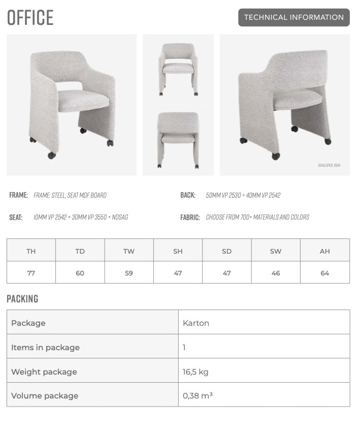 Stoel Office met wieltjes