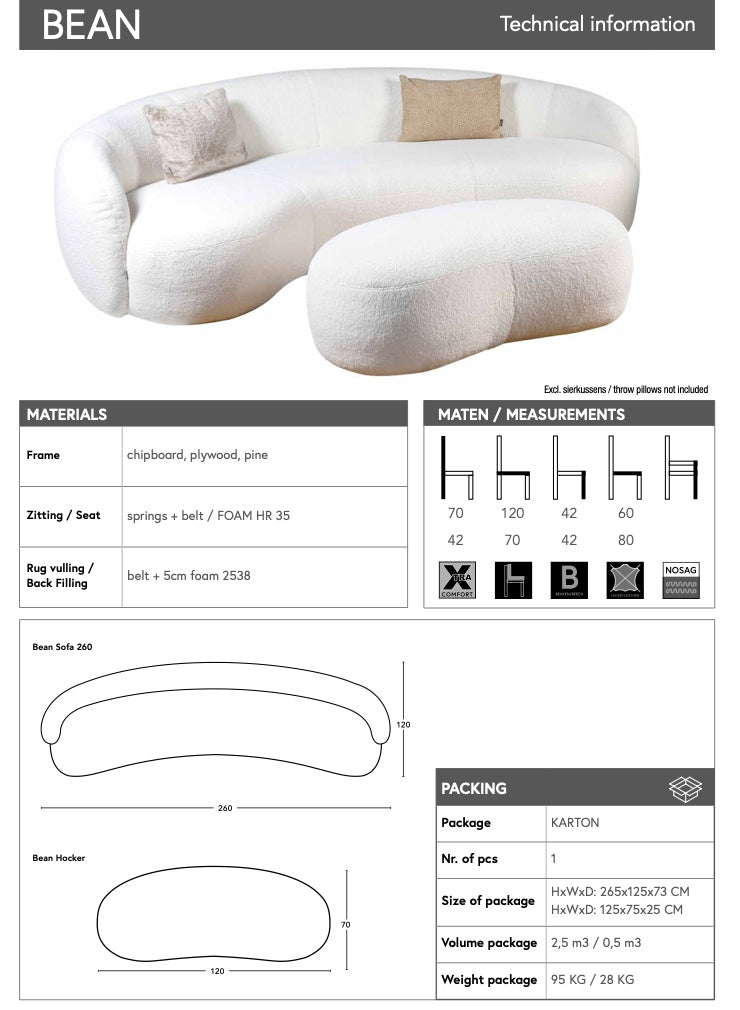 datasheet bean sofa