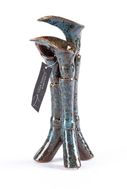 Vaasje Violet porselein bruin/blauw