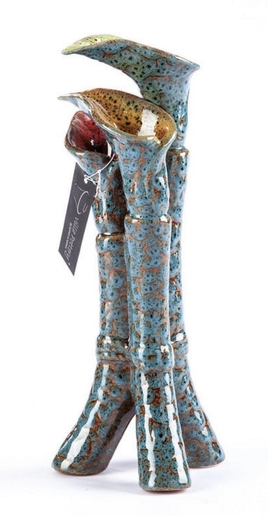 Vaasje Violet porselein bruin/blauw 33 cm