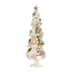 Glss jeweled xmas tree wit/roze 43 cm
