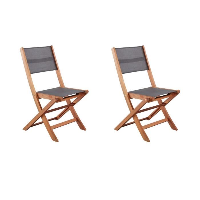 Houten tuinstoelenset met grijs textileen