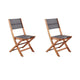 Houten tuinstoelenset met grijs textileen