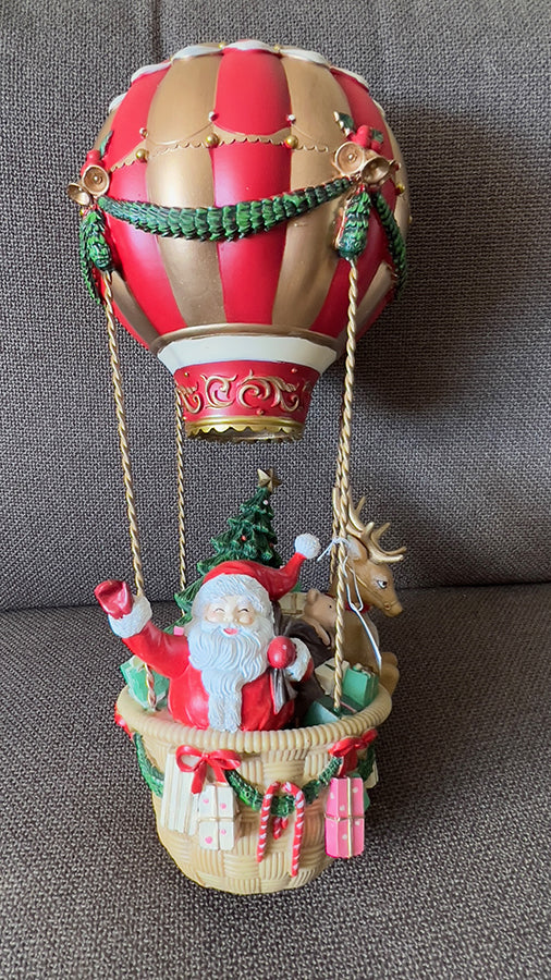 Hot air balloon met Kerstman 42.5 cm